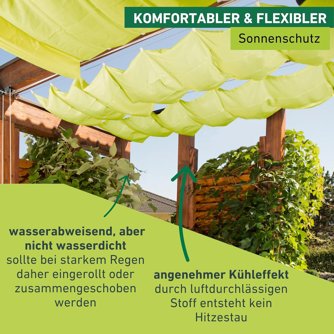 Windhager Sonnensegel für Seilspanntechnik, Wintergarten und Terrassen Beschattung, Seilspannmarkise