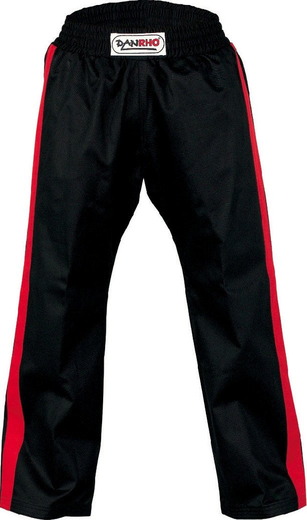 Kampfsport Hose "Freestyle", Schwarz/Rot Danrho 150 Schwarz, 150 Schwarz
