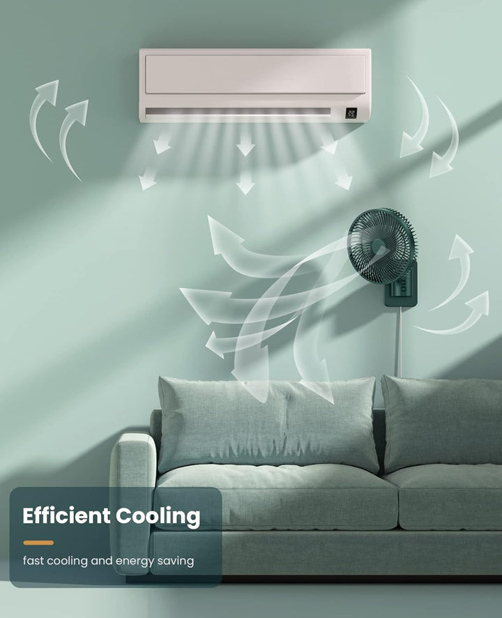 20.3 cm (8 Zoll) oszillierender Wandventilator mit Fernbedienung, Timer und 4 Geschwindigkeitseinste