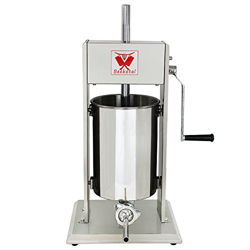 Beeketal 'BT012' Edelstahl Industrie Wurstfüllmaschine (12 L Volumen) SGS-geprüft, Profi Wurstfüller