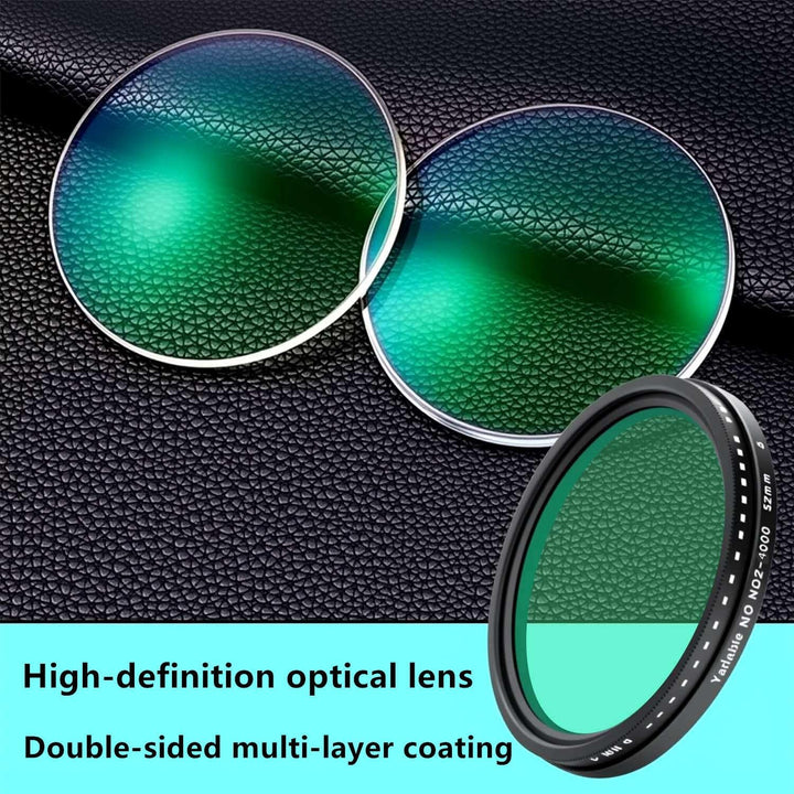 52mm Variabler ND2-ND400 Filter für Smartphone, schwarz, mehrschichtiges optisches Glas, wasserdicht