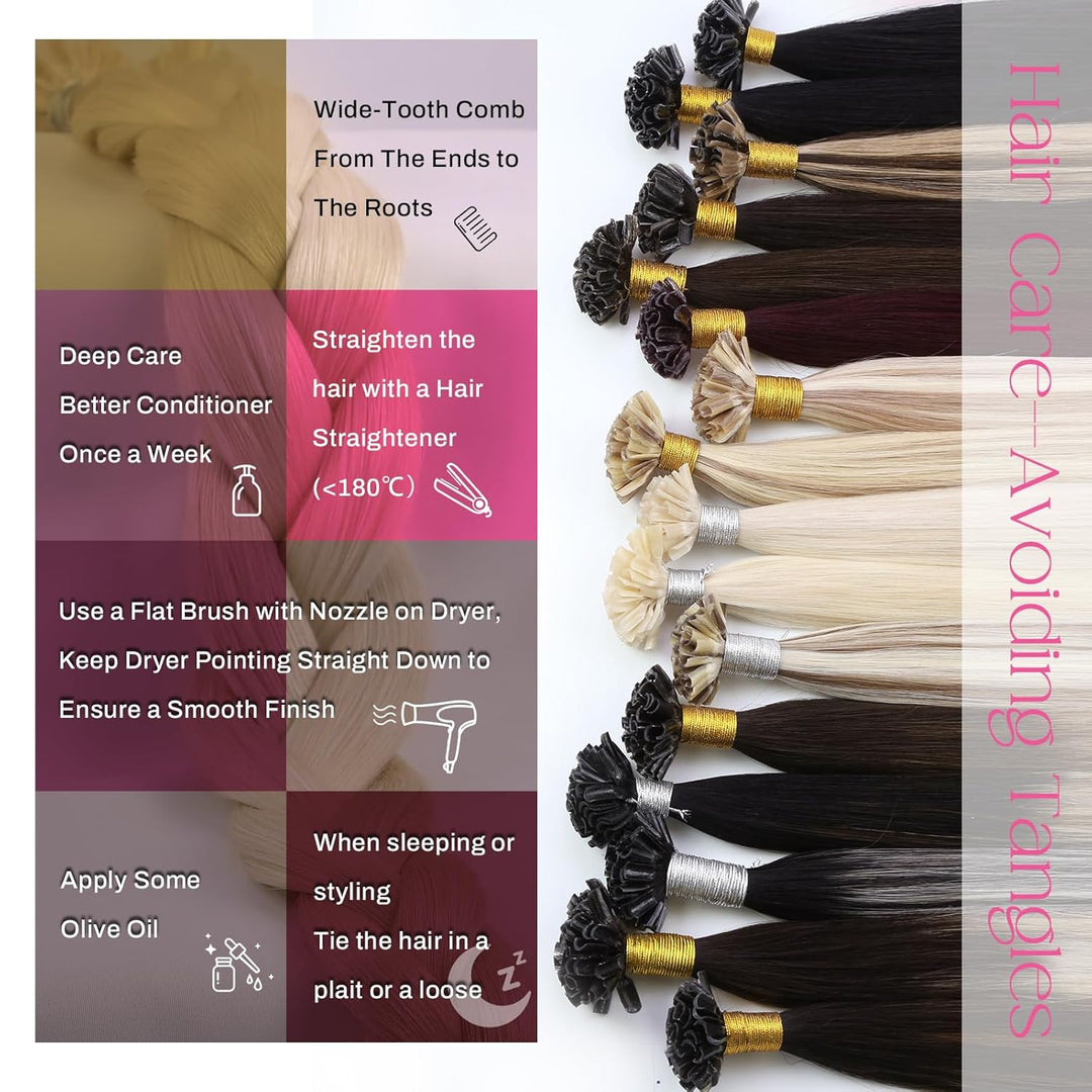 Moresoo Extensions Echthaar Bondings Blond 1g Remy Keratin Echthaar Bondings Extensions U Tip Platin