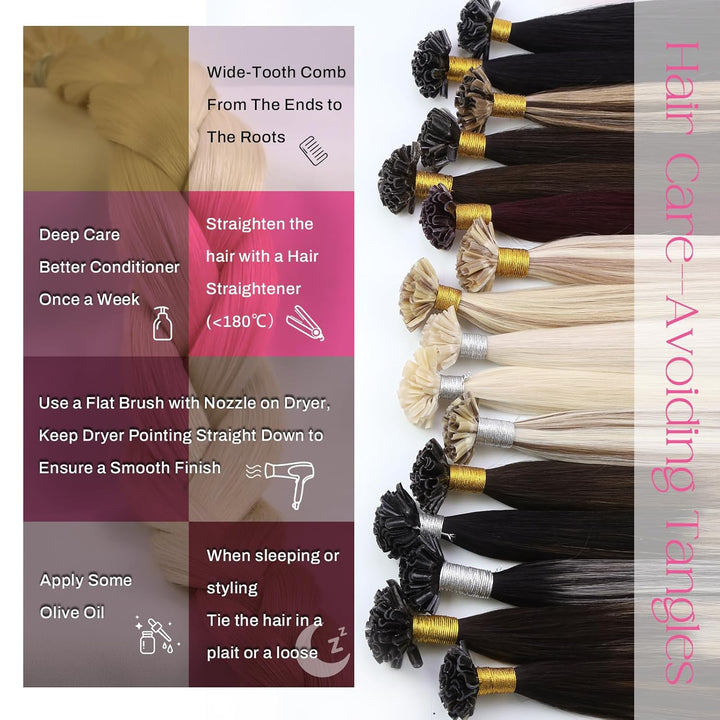 Moresoo Extensions Echthaar Bondings Blond 1g Remy Keratin Echthaar Bondings Extensions U Tip Platin