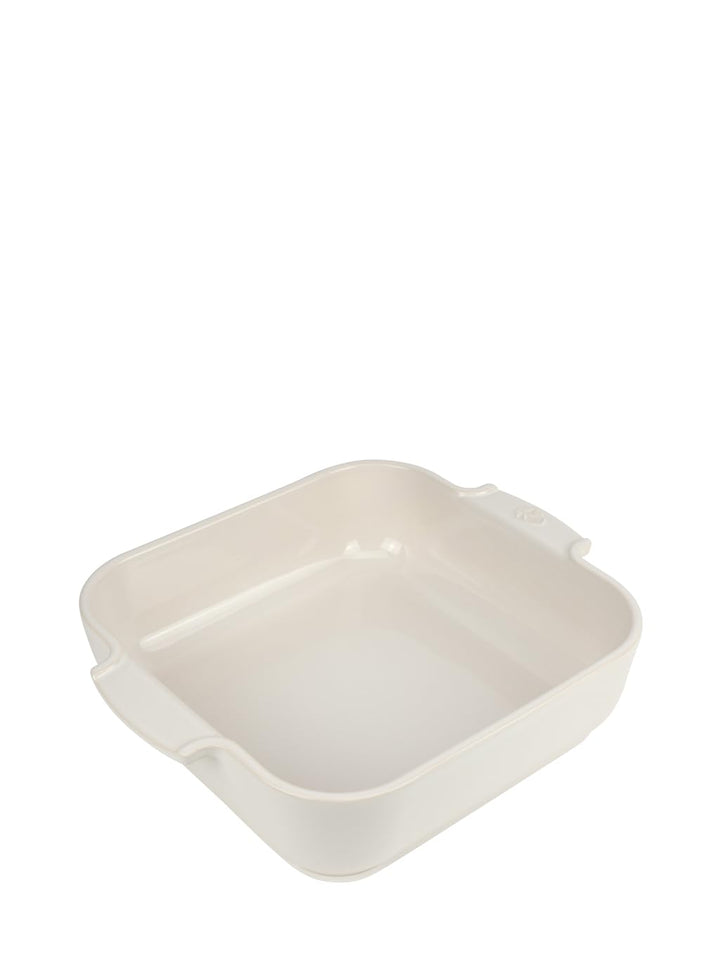 Peugeot Appolia Quadratische Auflaufform mit Griffen, Keramik, Ecru / Weiss, 7,2x28x28 cm, Fassungsv