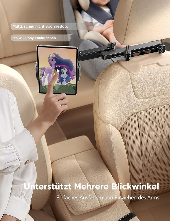 JOYROOM Tablet Halterung Auto [Stabilisierende dreieckige Struktur] iPad Halterung Auto mit Doppelte