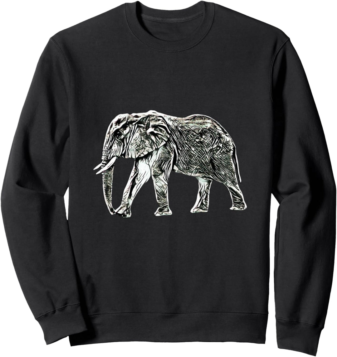 Elefanten Motiv Afrika Tiermotiv Wildtiere Tiere Elefant Sweatshirt