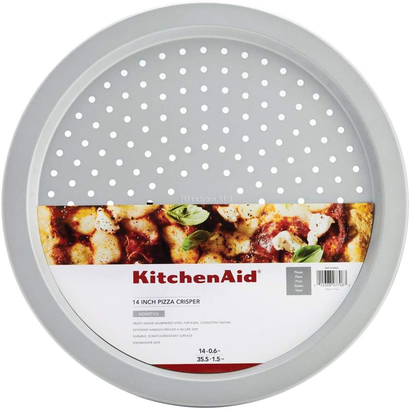 KitchenAid Pizza-Crisper, antihaftbeschichtet, Stahl, 35,6 cm, silberfarben 14-Inch Pizza Crisper, 1