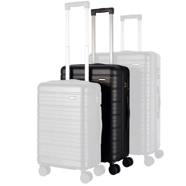 StahlHaus® Hartschalen Koffer 65,5 cm Reisekoffer – Rollkoffer Gross Schwarz Luxe – 4 Rollen TSA Zah