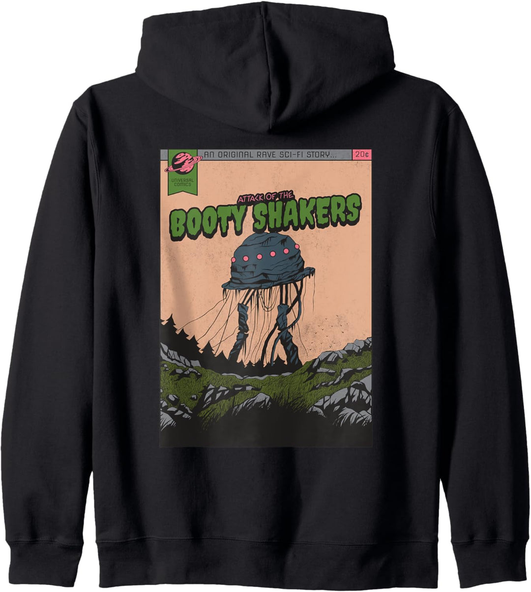 Sci Fi Rave UFO DnB Music Liquid Junglist EDM Drum und Bass Kapuzenjacke