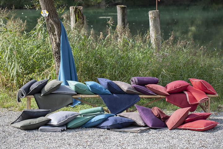 David Fussenegger Decke aus Baumwolle 140 x 200 cm Kuscheldecke mit Zierstich weich, Army 140x200 cm