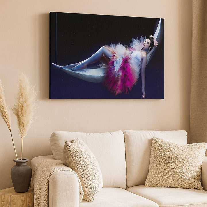 Bilder auf Leinwand 100x70cm Leinwandbild Frau Geheimnis Kleid elegant Gross Wanddeko Bild Schlafzim