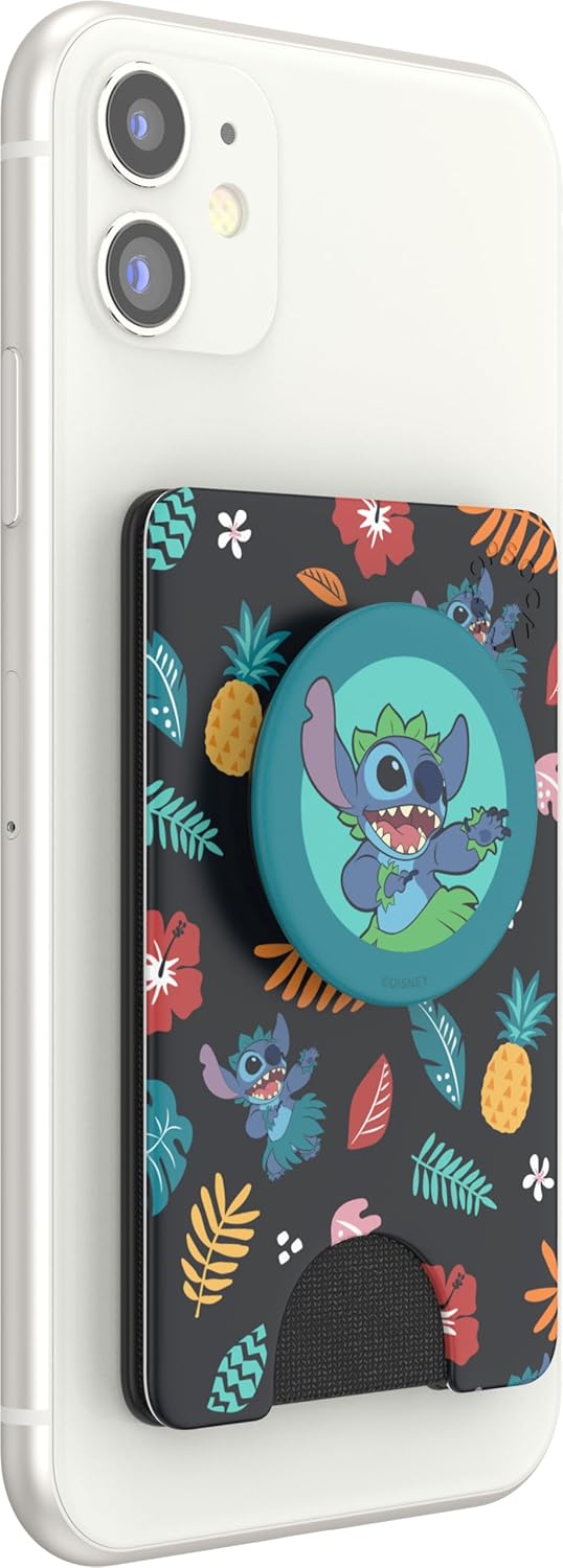 PopSockets PopWallet+ mit Integriertem Austauschbarem PopTop für Smartphones und Tablets - Stitch Al