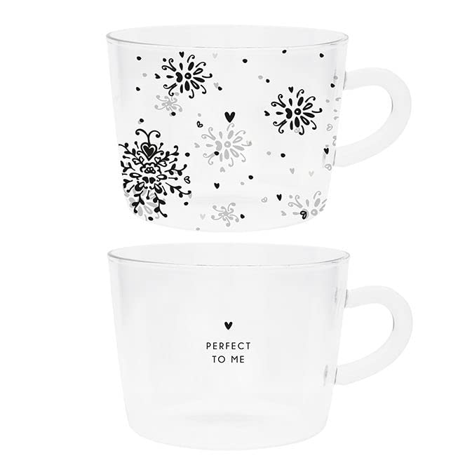 Bastion Collections 2er Set Teetassen PERFECT TO ME & BAROQUE für 350ml Glas