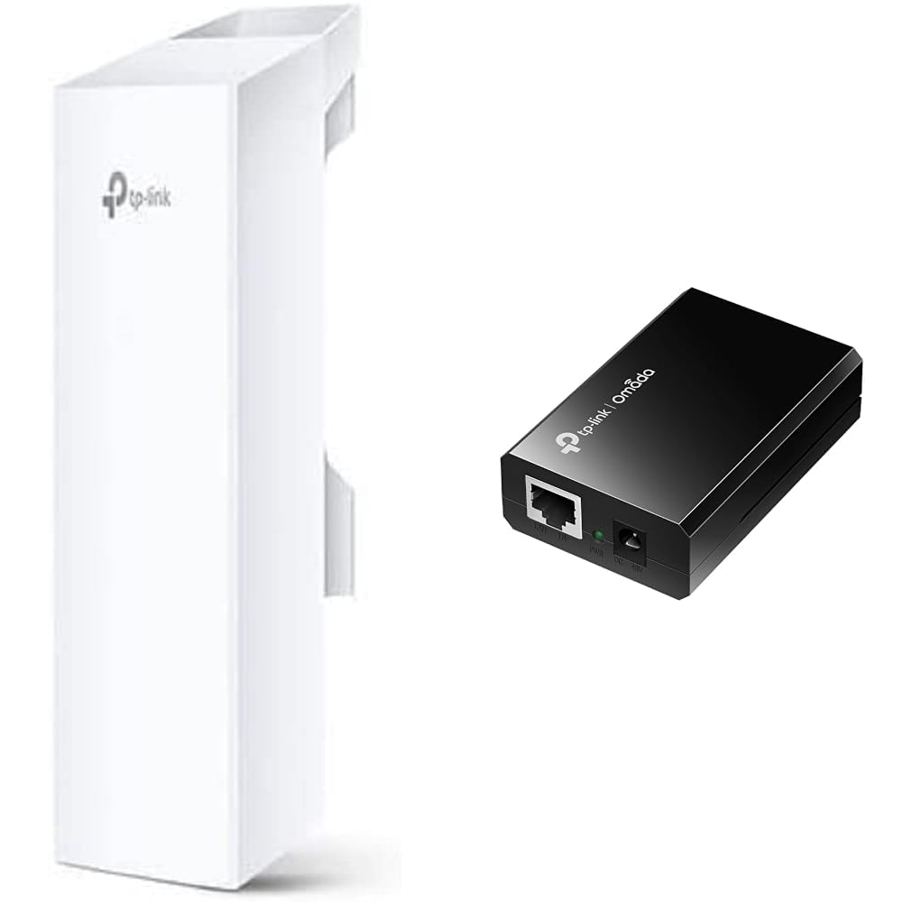 TP-Link Pharos Serie CPE510 Outdoor WLAN Access Point weiss &amp; TL-POE150S Gigabit PoE Injector (2 10/