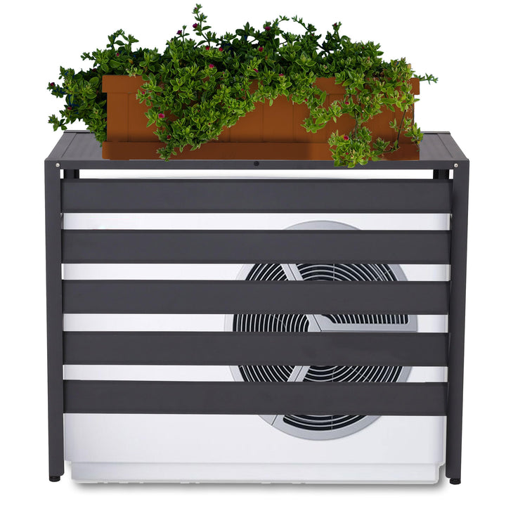 Mendler Alu Verkleidung für Klimaanlage/Wärmepumpe HWC-K59, Abdeckung Schutzgitter Pflanzenregal, Me