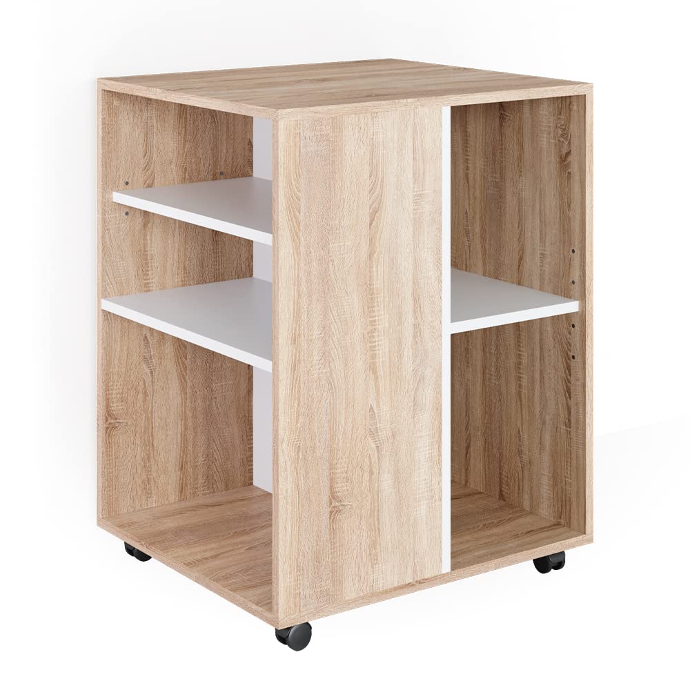 Vicco Rollcontainer, Sonoma/Weiss, 59 x 53 cm, Sonoma