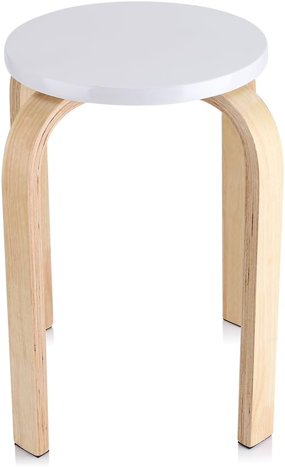 Hocker stapelbar, 45 cm, Bonbonfarben, Barhocker für Wohnzimmer, Küche, Kinderzimmer (weiss), Weiss