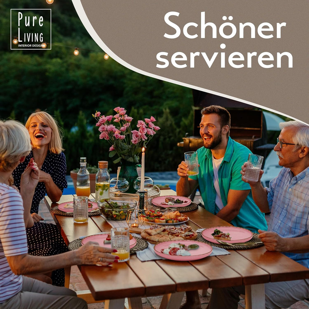 Steingut Suppenteller 6 Pers. Rustic Hochwertiges Landhausstil TEST SEHR GUT Tiefe Teller Set - Krat