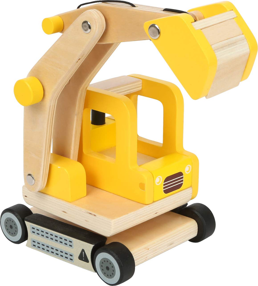 Small Foot Schaufelbagger aus Holz, Spielauto mit beweglichem Baggerarm, 360 Grad drehbar, für Kinde