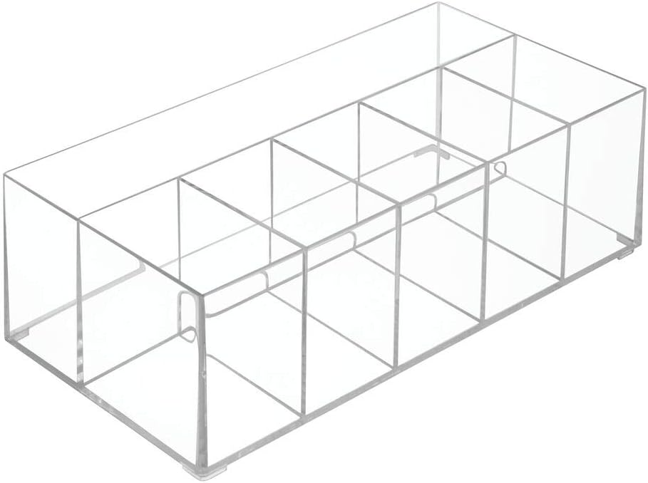 mDesign Kosmetik Organizer – Aufbewahrungsbox mit sechs Fächern für Make-up, Nagellack und Beautypro