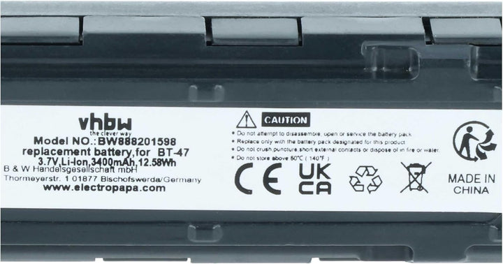 vhbw Akku Ersatz für Datalogic BT-47, RBP-GM45, TW18050652, 128004721 für Barcodescanner POS (3400mA