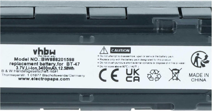 vhbw Akku kompatibel mit Datalogic Gryphon GM4500 | 4500, GBT4500 Barcodescanner POS (3400 mAh, 3,7