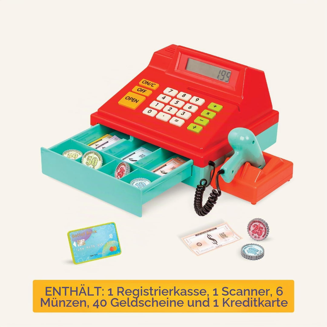 Battat Spielkasse Kinder mit Scanner und Sound, Kasse Spielzeug, Spielzeugkasse, elektronische Super