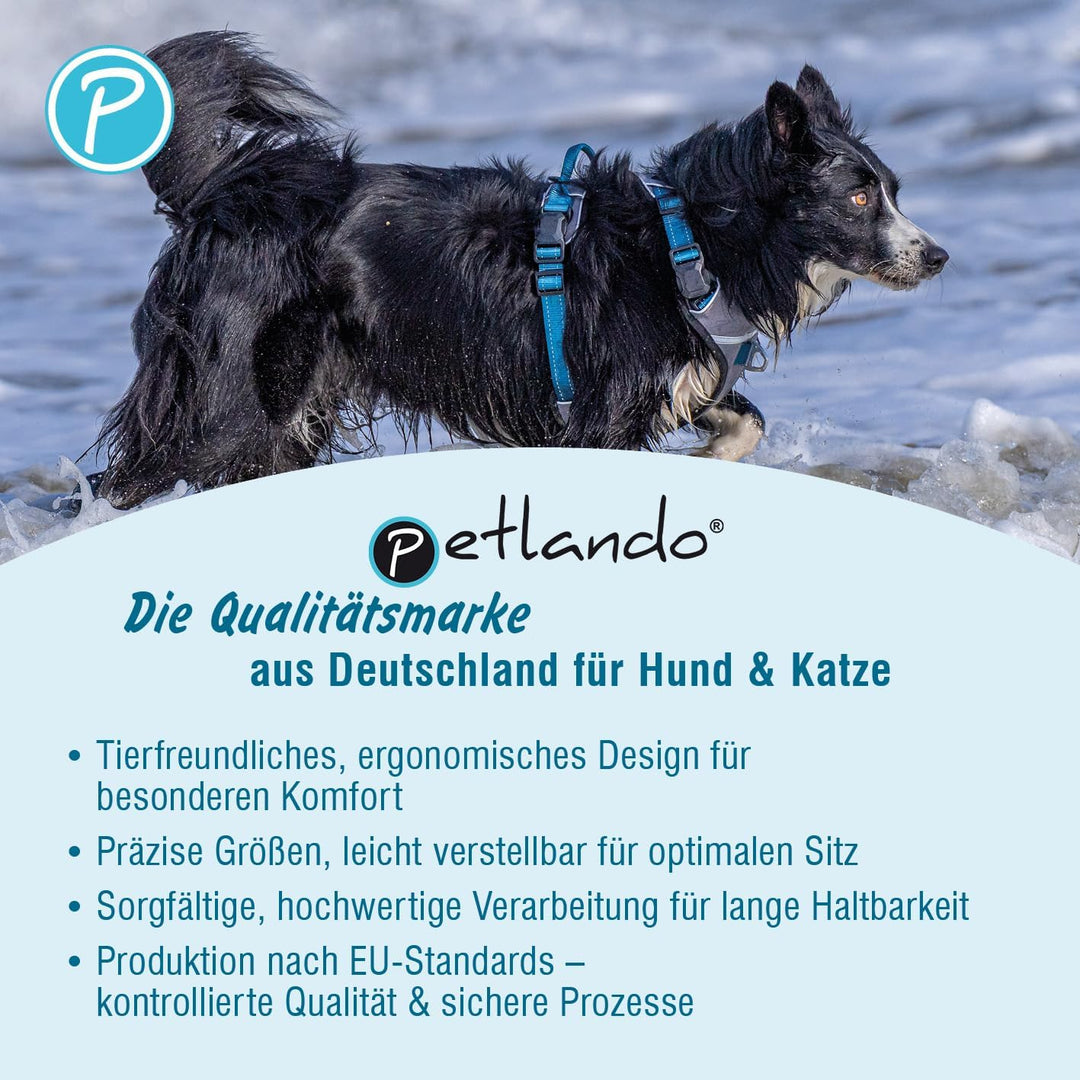 Petlando Hundegeschirr Magnetech– Innovative Magnetschnalle, mit Griff, Zwei D-Ringe, reflektierend,