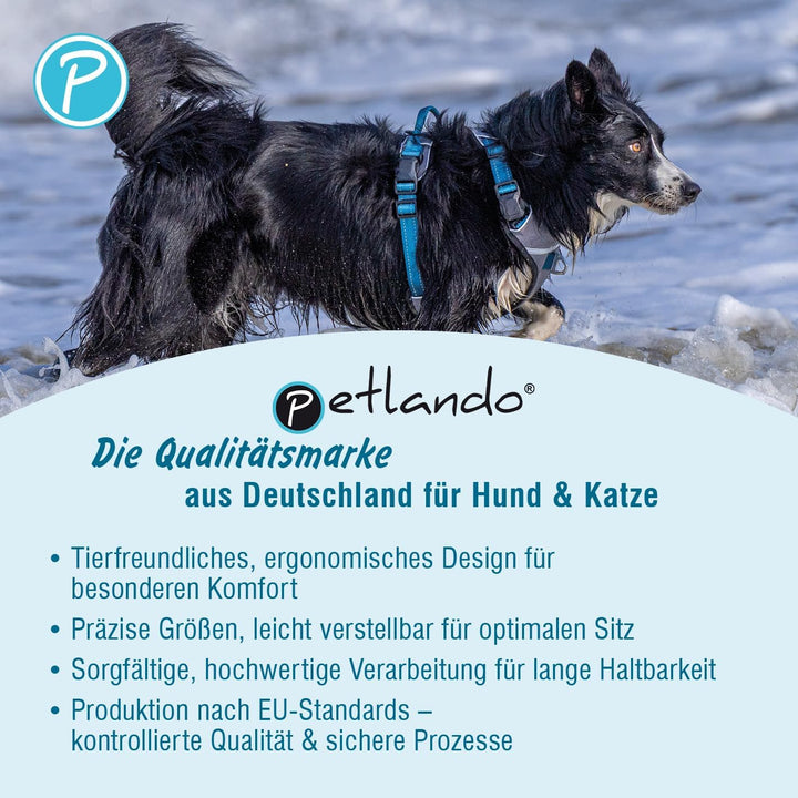 Petlando Hundegeschirr Magnetech– Innovative Magnetschnalle, mit Griff, Zwei D-Ringe, reflektierend,