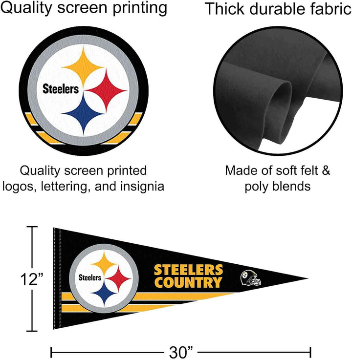WinCraft Pittsburgh Steelers Country Pennant Banner Flag
