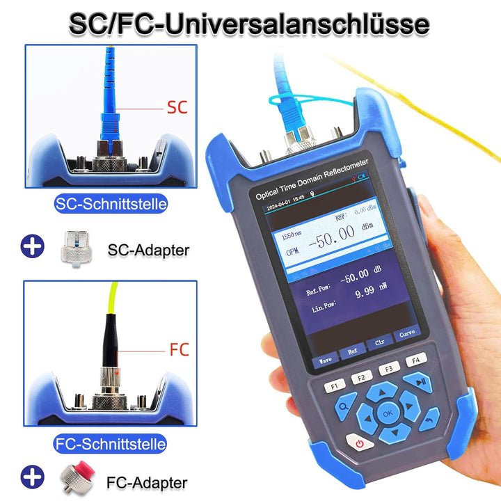 OTDR-Glasfaser-kabel-tester, 9-in-1-MultiFunktion OTDR für FTTx 1310/1550nm, 24/22dB, Bis 60KM, Opti