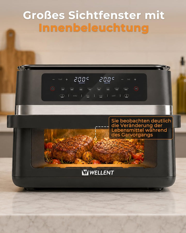 12L Airfryer XXL 2950W - Dual Zone Heissluftfritteuse - Grosse 8-in-1-Heissluftfritteuse mit Match &