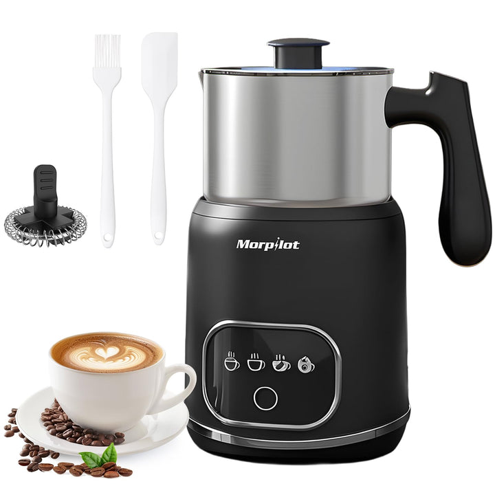 Morpilot Milchaufschäumer Elektrisch 4 in 1, 120-600ml, 550W, Milchschäumer für Heisser und Kalter M