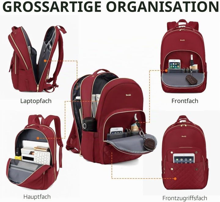 Rucksack Laptop Damen Rucksack Mädchen für Universität Studium Arbeit Büro,Lehrerrucksack Schulrucks