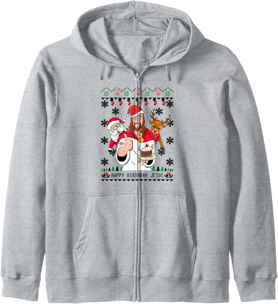 Happy Birthday Jesus Funny Ugly Christmas Kapuzenjacke