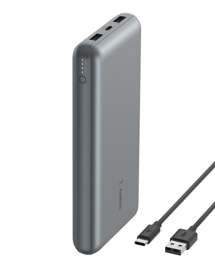 Belkin tragbares USB-C-Ladegerät, 20.000mAh, 20K Powerbank mit USB-C-EIN-/Ausgang und 2 USB-A-Anschl