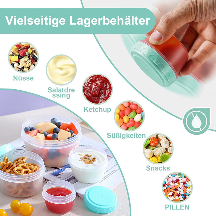 16 Stück Gefrierdosen 4 Grössen mit Deckel, Auslaufsichere Vorratsdosen mit Skalenmarkierung, BPA-fr