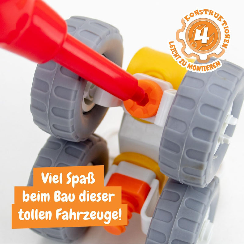 Science4you Mein Erstes Konstruktionsspielzeug ab 4 - Auto Spielzeug für Kinder mit 100+ Stück und 4