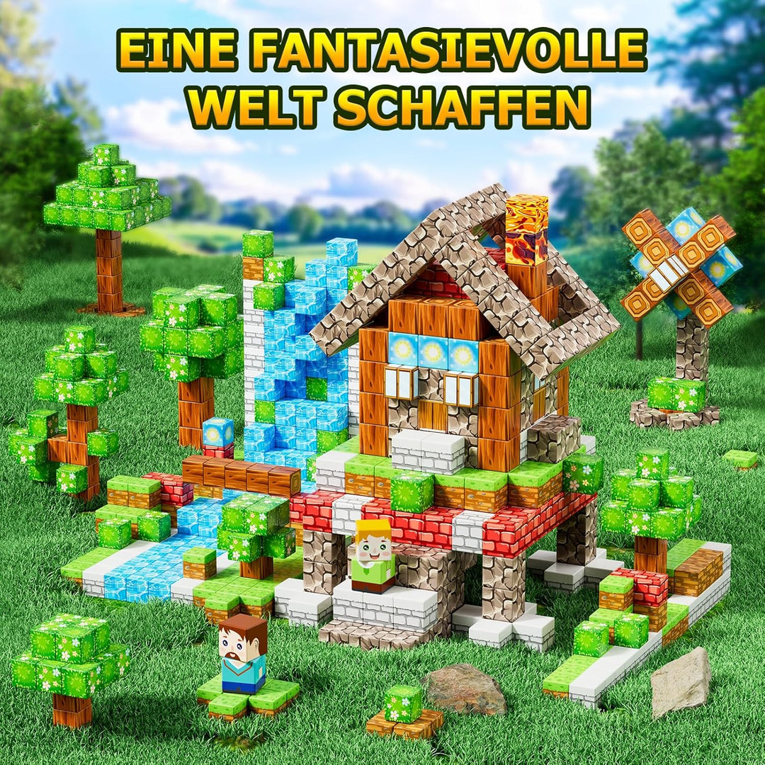 Magnetische Bausteine 150 Teile, Baue Magnetisches Bauwelt Magnetblöcke Fliesen Kinder Spielzeug Ges