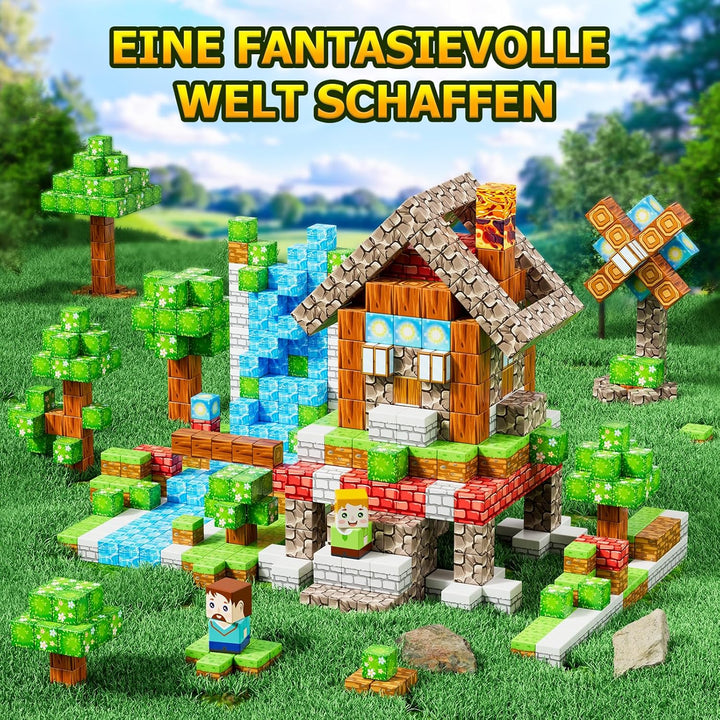 Magnetische Bausteine 150 Teile, Baue Magnetisches Bauwelt Magnetblöcke Fliesen Kinder Spielzeug Ges