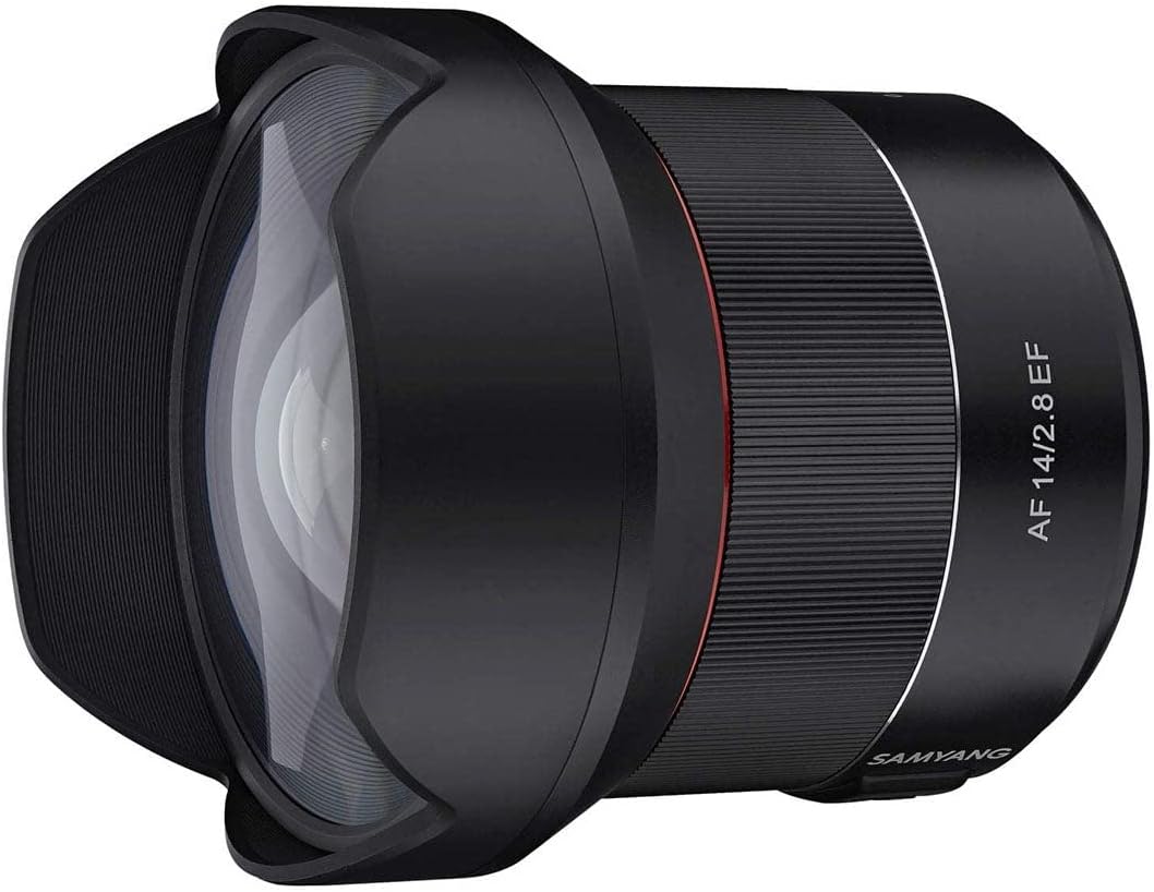 Samyang 8008 AF 14mm F2,8 EF für Canon EF Objektiv I Weitwinkel mit 116,6° Bildwinkel & präzisem Aut