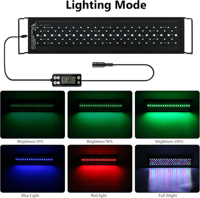 Aquarium LED Beleuchtung, 18W Dimmbare Aquarienbeleuchtung mit Timer für 45cm 1075 lumen Aquarium Fi