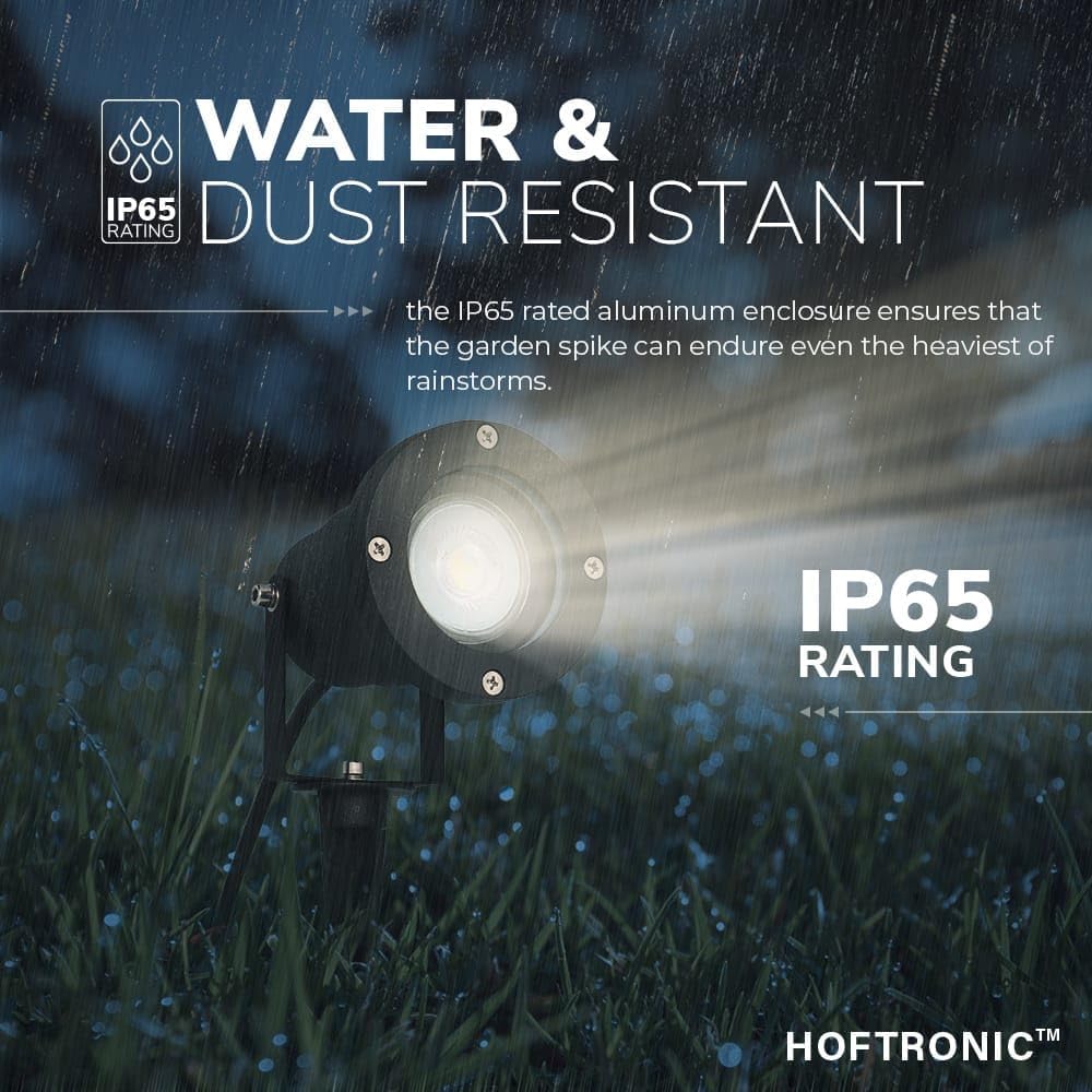 HOFTRONIC - 6er Syndey XL LED Gartenstrahler mit Erdspiess für aussen - GU10 4000K Neutralweiss - 4