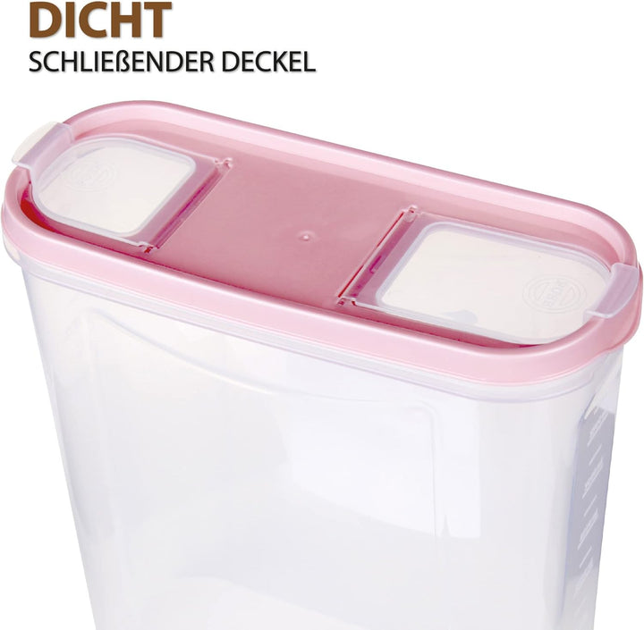 Bestlivings Vorratsdosen mit Deckel 4,5 Liter (4er Pack/Altrose), Luftdicht Schüttdose BPA frei, Vor