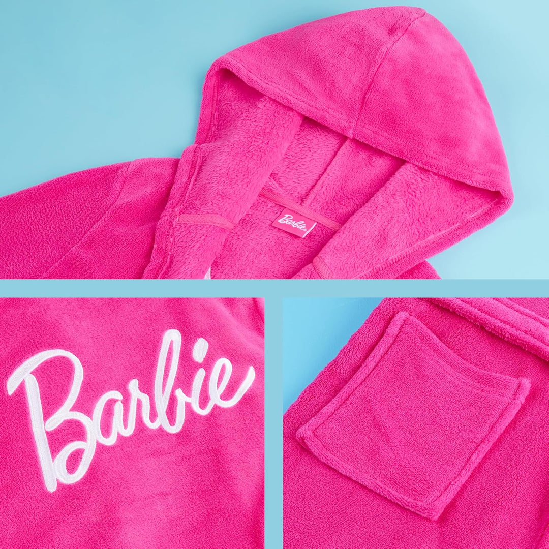 Get Trend Bademantel Mädchen, Flauschig mit Prints von Stitch und Angel, Barbie, Disney Prinzessinne