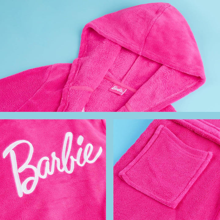 Get Trend Bademantel Mädchen, Flauschig mit Prints von Stitch und Angel, Barbie, Disney Prinzessinne
