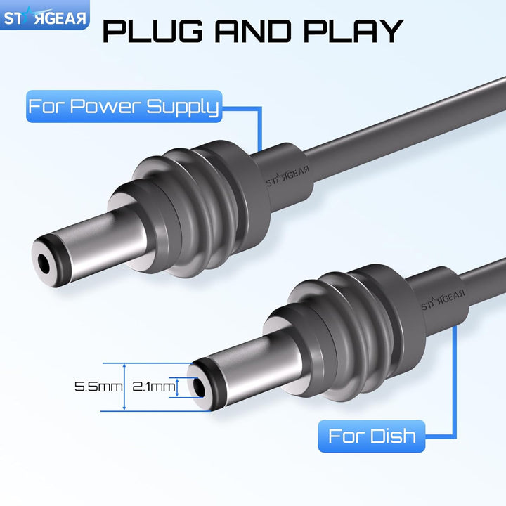 Starlink Mini-Kabel, 4,6 m, Starlink Mini-Zubehör, 20 AWG, Ersatz-Starlink-Gleichstromkabel, Netzkab