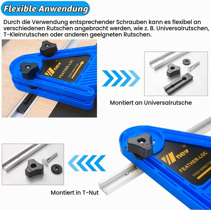 Doppel Featherboard Tischsäge Set, 21 × 16.5 cm Federbrettern mit Schrauben und Unterlegscheiben, Fr