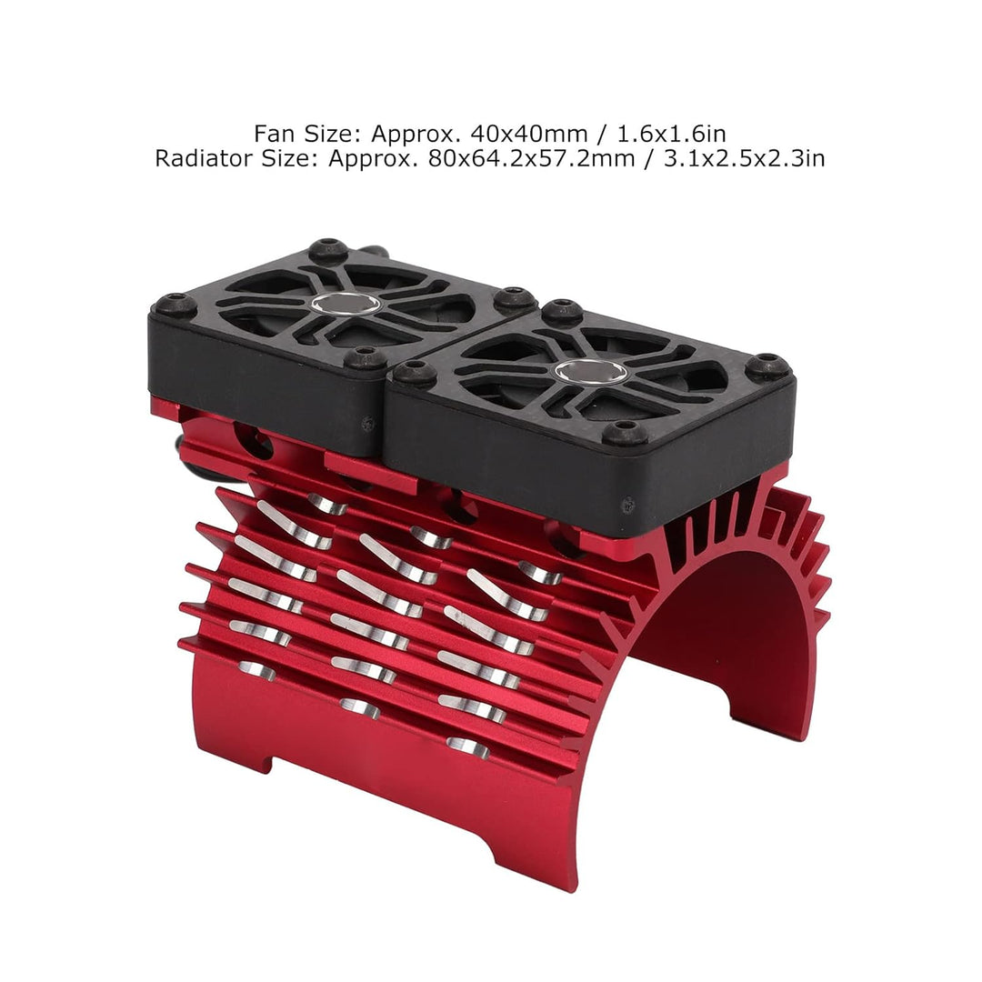 RC Dual Fan Motor Kühlkörper, Wärmeableitung Brushless Motor Cooling Dual Fan für 1/5 8,4V 16000RPM