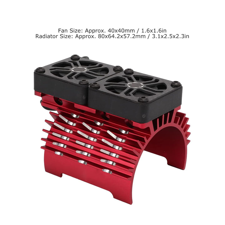 RC Dual Fan Motor Kühlkörper, Wärmeableitung Brushless Motor Cooling Dual Fan für 1/5 8,4V 16000RPM